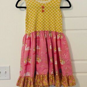 Charming Pink and Yellow Kids Dress